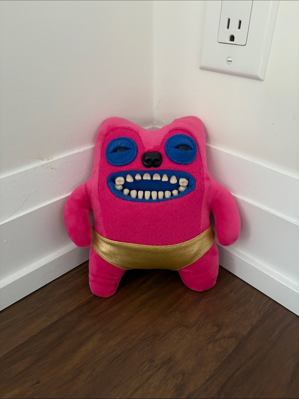 Plush Pink Monster Fuggler with Gold Waistband
